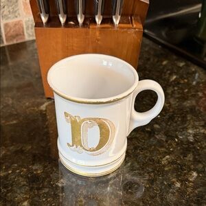 Williams Sonoma Gold Monogram Mug